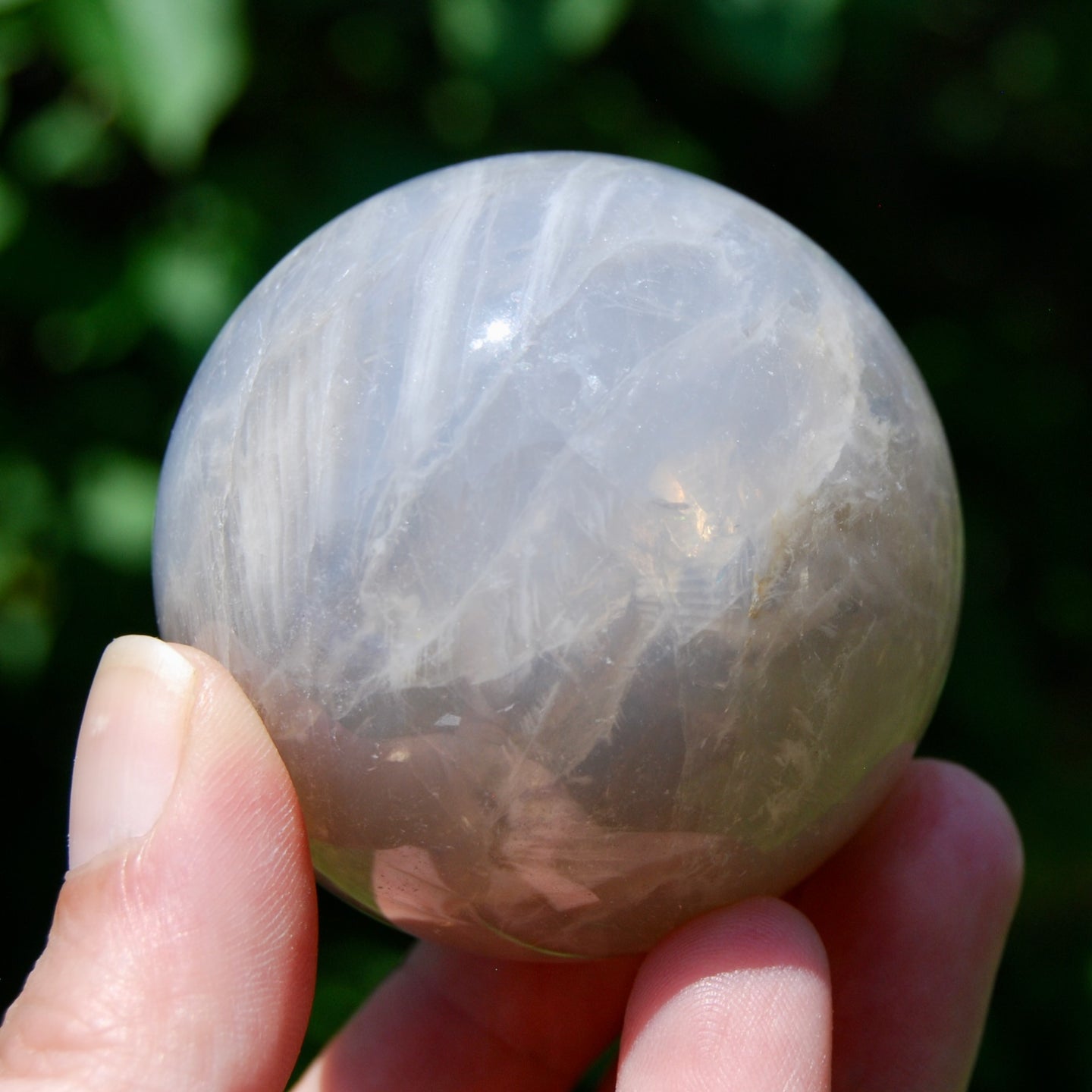 Blue Rose Quartz Crystal Sphere, Lavender Rose Quartz