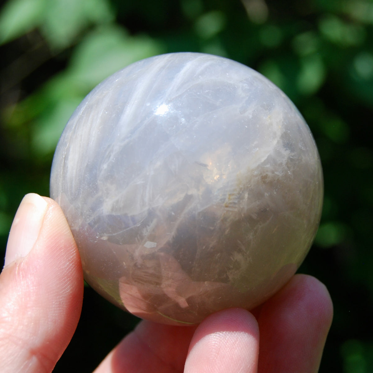 Blue Rose Quartz Crystal Sphere, Lavender Rose Quartz