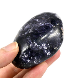 Silver Leaf Gem Lepidolite Crystal Palm Stone