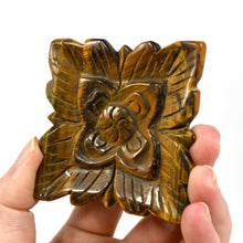Load image into Gallery viewer, Large Tiger&#39;s Eye Carved Crystal Flower
