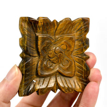 Load image into Gallery viewer, Large Tiger&#39;s Eye Carved Crystal Flower
