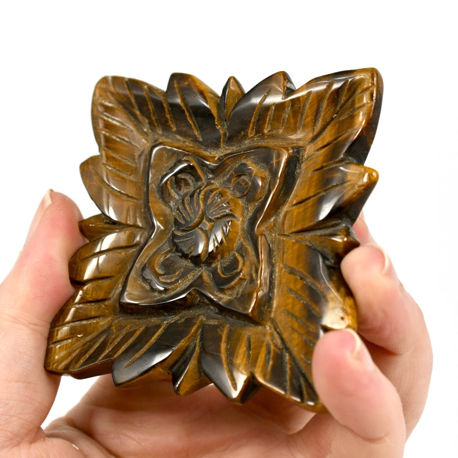 Tiger's Eye Carved Crystal Flower
