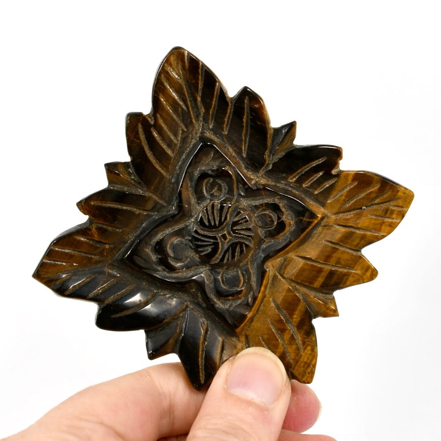 Tiger's Eye Carved Crystal Flower