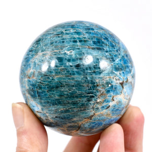 Gemmy Blue Apatite Crystal Sphere