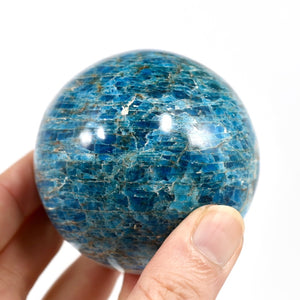 Gemmy Blue Apatite Crystal Sphere