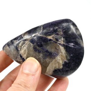 Flashy Gem Lepidolite Crystal Palm Stone, Silver Leaf Lepidolite