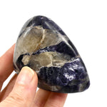 Flashy Gem Lepidolite Crystal Palm Stone, Silver Leaf Lepidolite