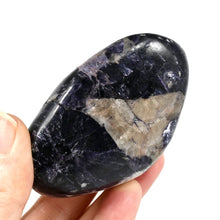 Load image into Gallery viewer, Silver Leaf Gem Lepidolite Crystal Palm Stone
