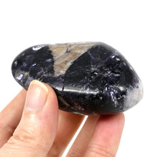 Load image into Gallery viewer, Silver Leaf Gem Lepidolite Crystal Palm Stone
