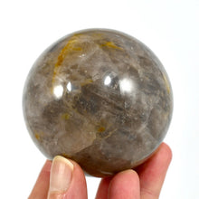 Load image into Gallery viewer, Blue Rose Quartz Golden Healer Crystal Sphere
