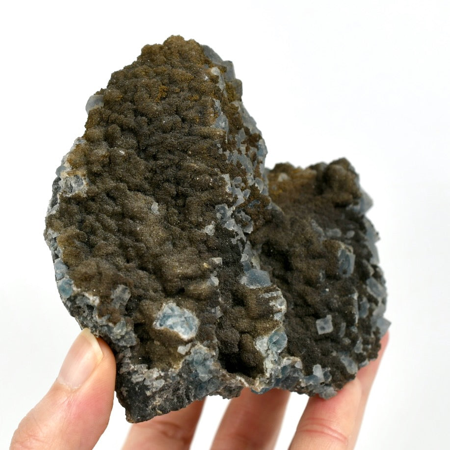 Blue Fluorite Crystal Cluster, Raw Blue Cubic Fluorite 