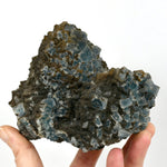 Blue Fluorite Crystal Cluster, Raw Blue Cubic Fluorite 