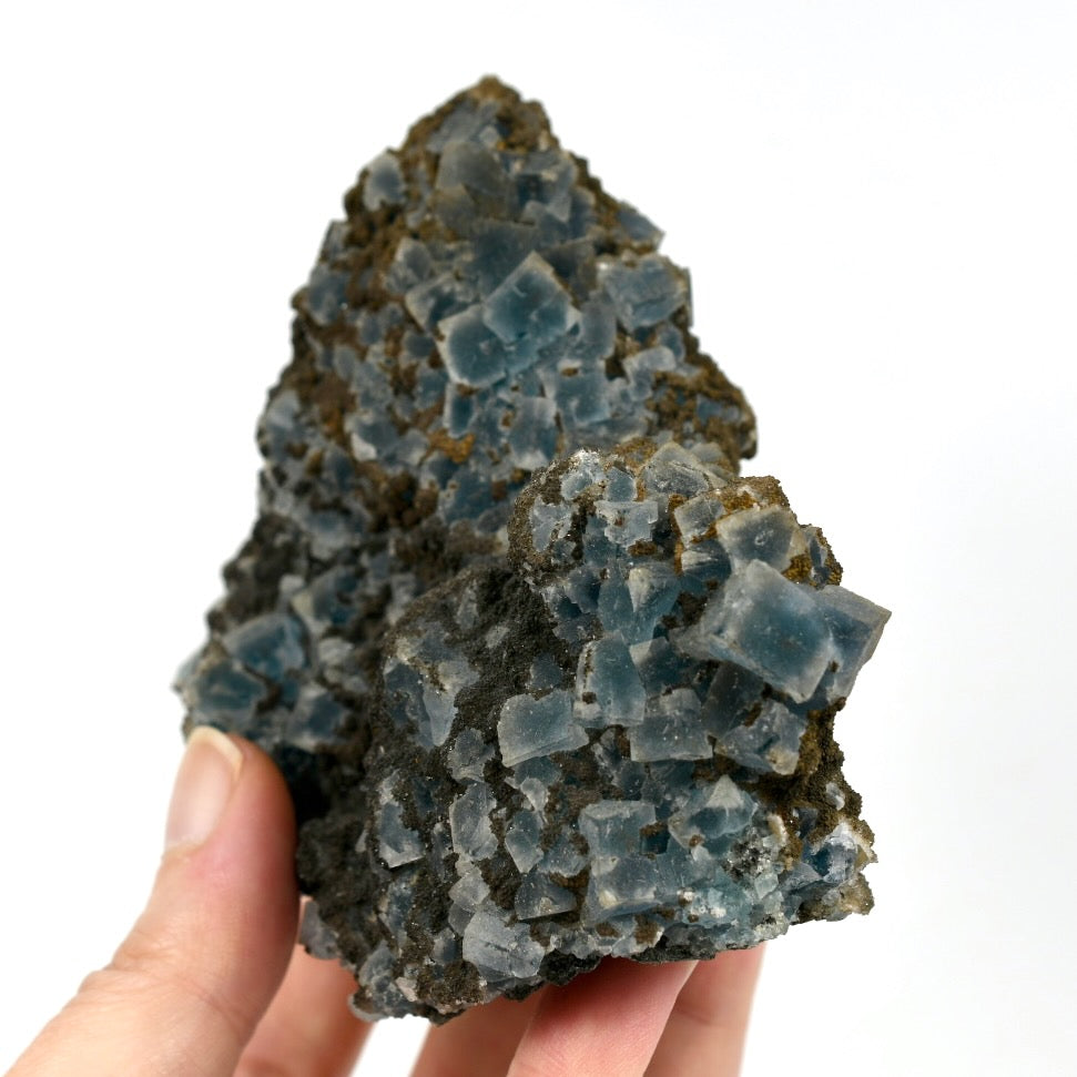 Blue Fluorite Crystal Cluster, Raw Blue Cubic Fluorite 