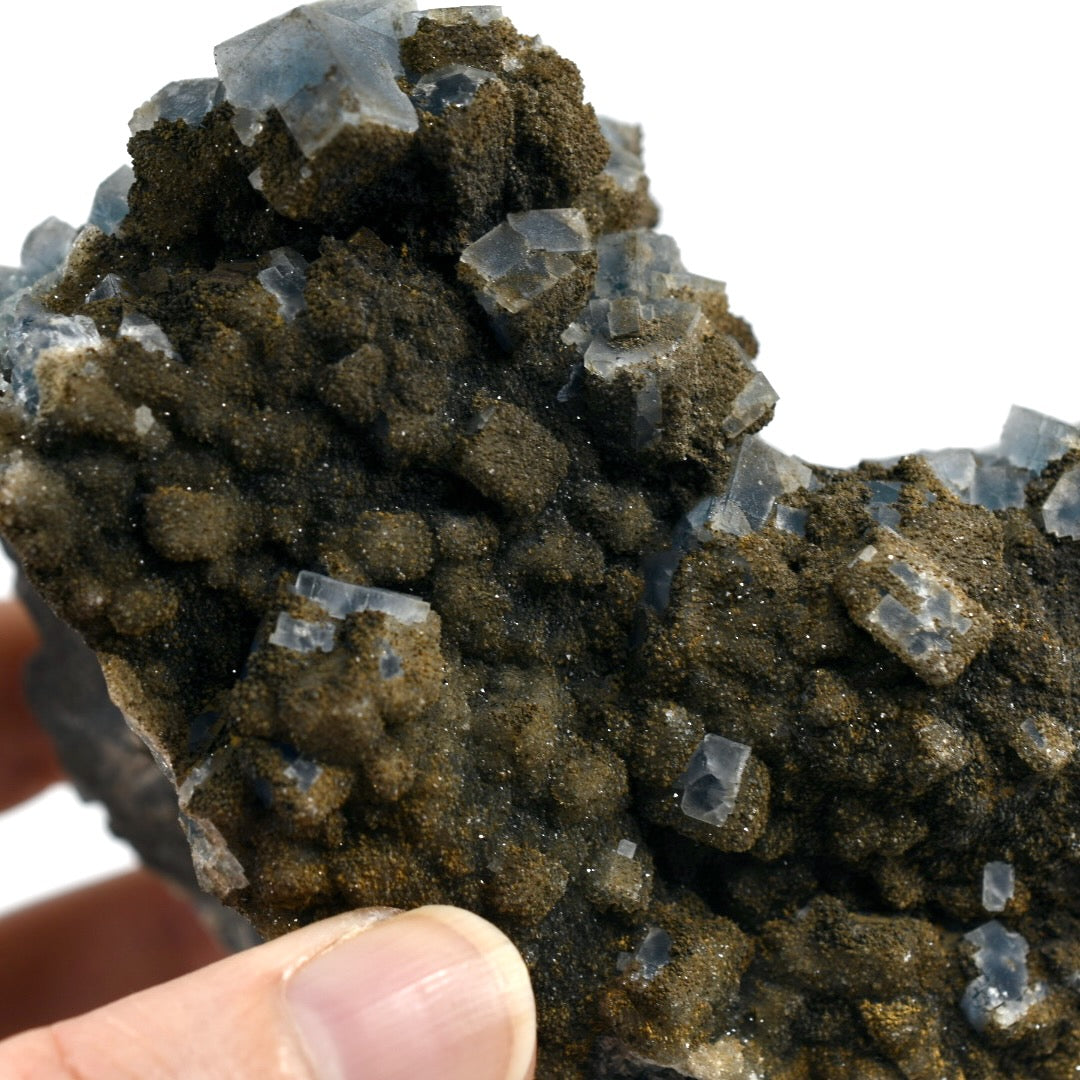 Blue Fluorite Crystal Cluster, Raw Blue Cubic Fluorite 