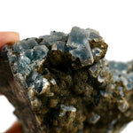 Blue Fluorite Crystal Cluster, Raw Blue Cubic Fluorite 