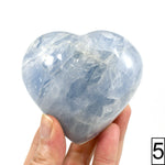 XL Blue Calcite Crystal Heart Shaped Palm Stone