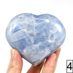 XL Blue Calcite Crystal Heart Shaped Palm Stone