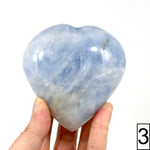 XL Blue Calcite Crystal Heart Shaped Palm Stone