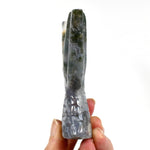 Moss Agate Hand Carved Crystal Mermaid Fish Tail