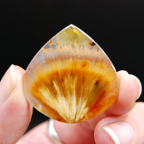 Sagenite Rutile Agate Teardrop Cabochon