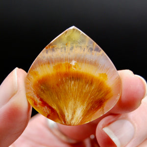 Sagenite Rutile Agate Teardrop Cabochon