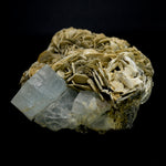 Raw Aquamarine Crystal Beryl Pink Fluorite Muscovite Matrix