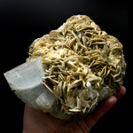 Raw Aquamarine Crystal Beryl Pink Fluorite Muscovite Matrix