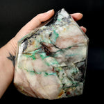 Phoenix Stone Ajoite Malachite Quartz Crystal Freeform Tower, Messina Mine