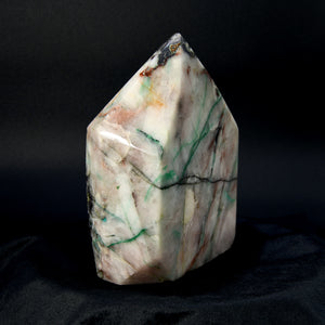 Phoenix Stone Ajoite Malachite Quartz Crystal Freeform Tower, Messina Mine