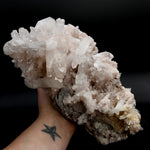XL Pink Faden Quartz x Lemurian Crystal Cluster