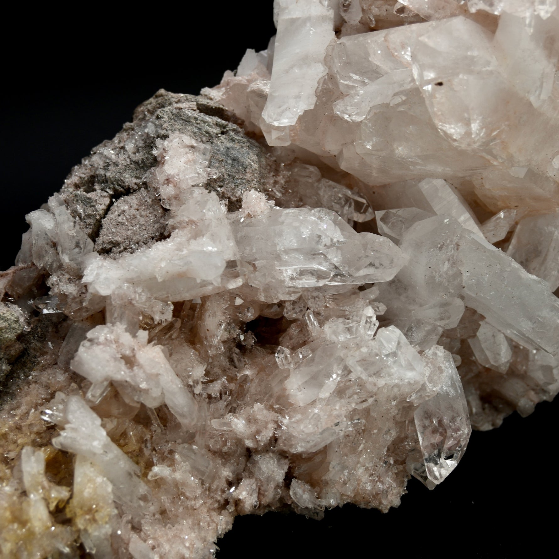 XL Pink Faden Quartz x Lemurian Crystal Cluster