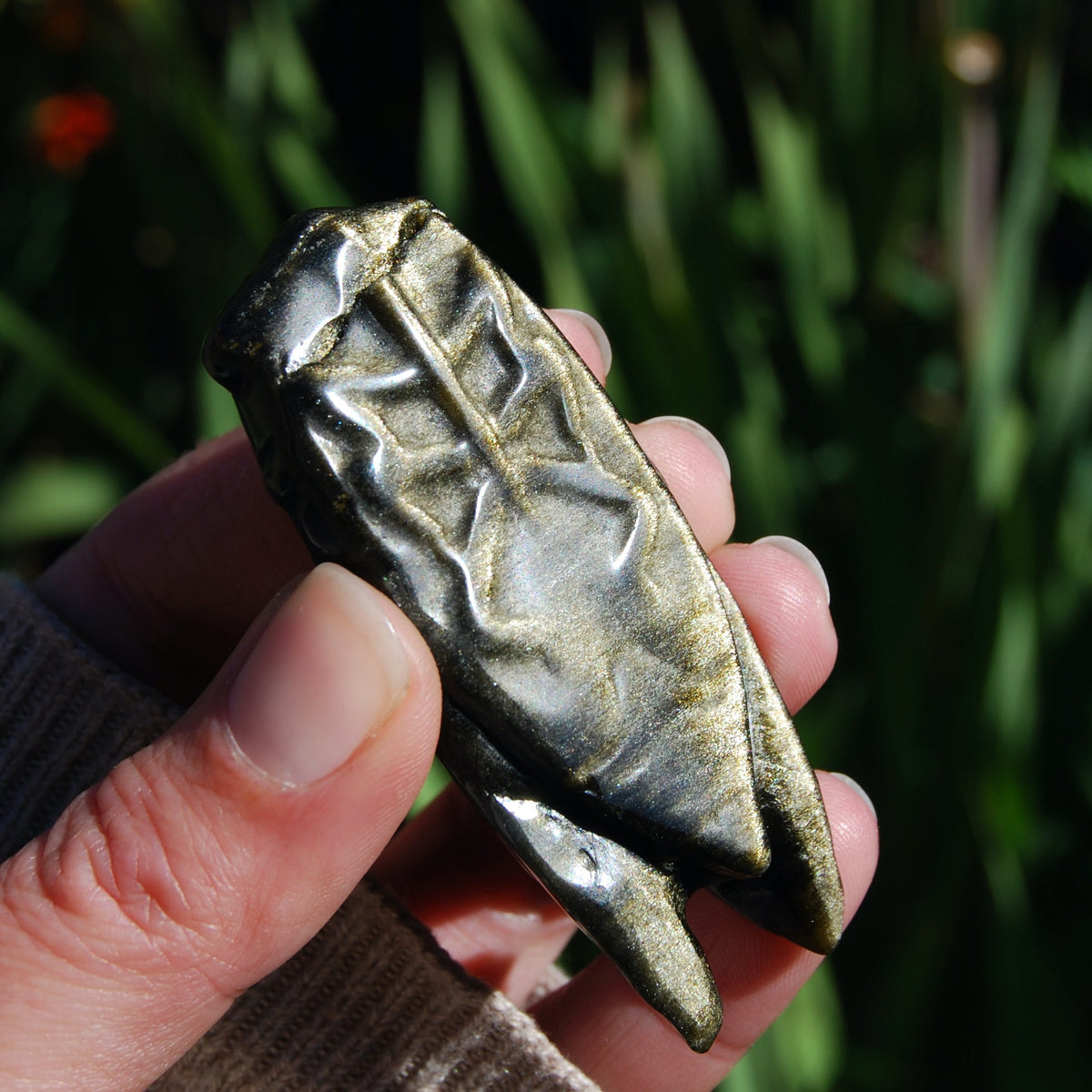 Gold sheen Obsidian Cicada