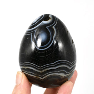 Sulemani Eye of Shiva Banded Sardonyx Crystal Egg
