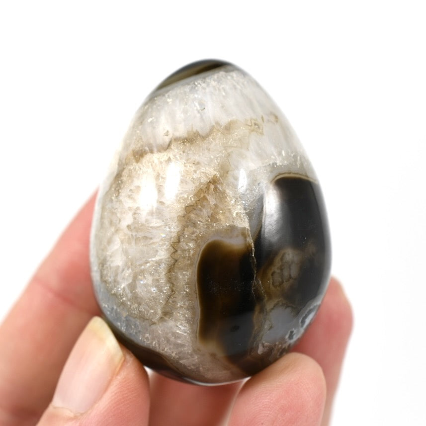 Sulemani Eye of Shiva Banded Sardonyx Crystal Egg