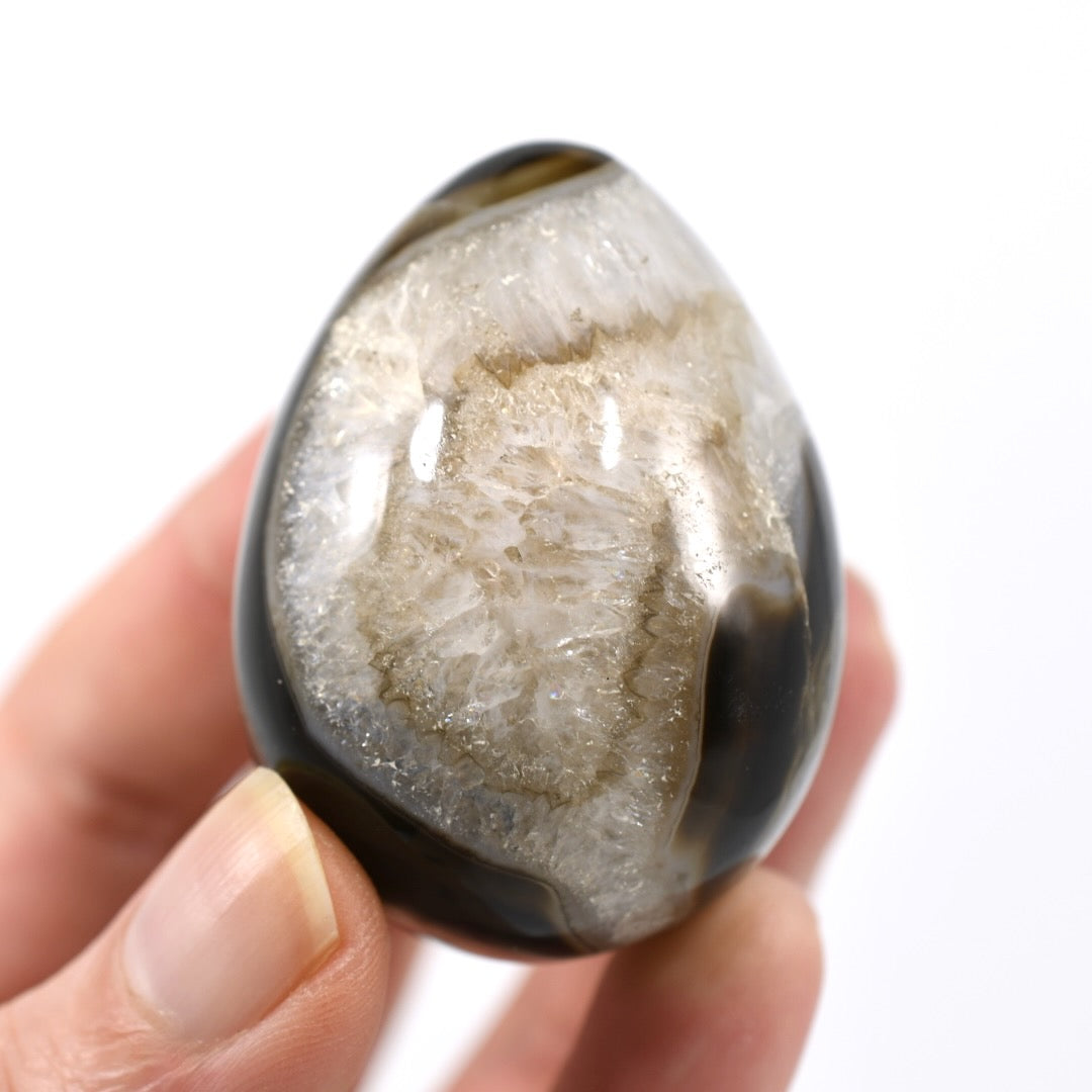 Sulemani Eye of Shiva Banded Sardonyx Crystal Egg