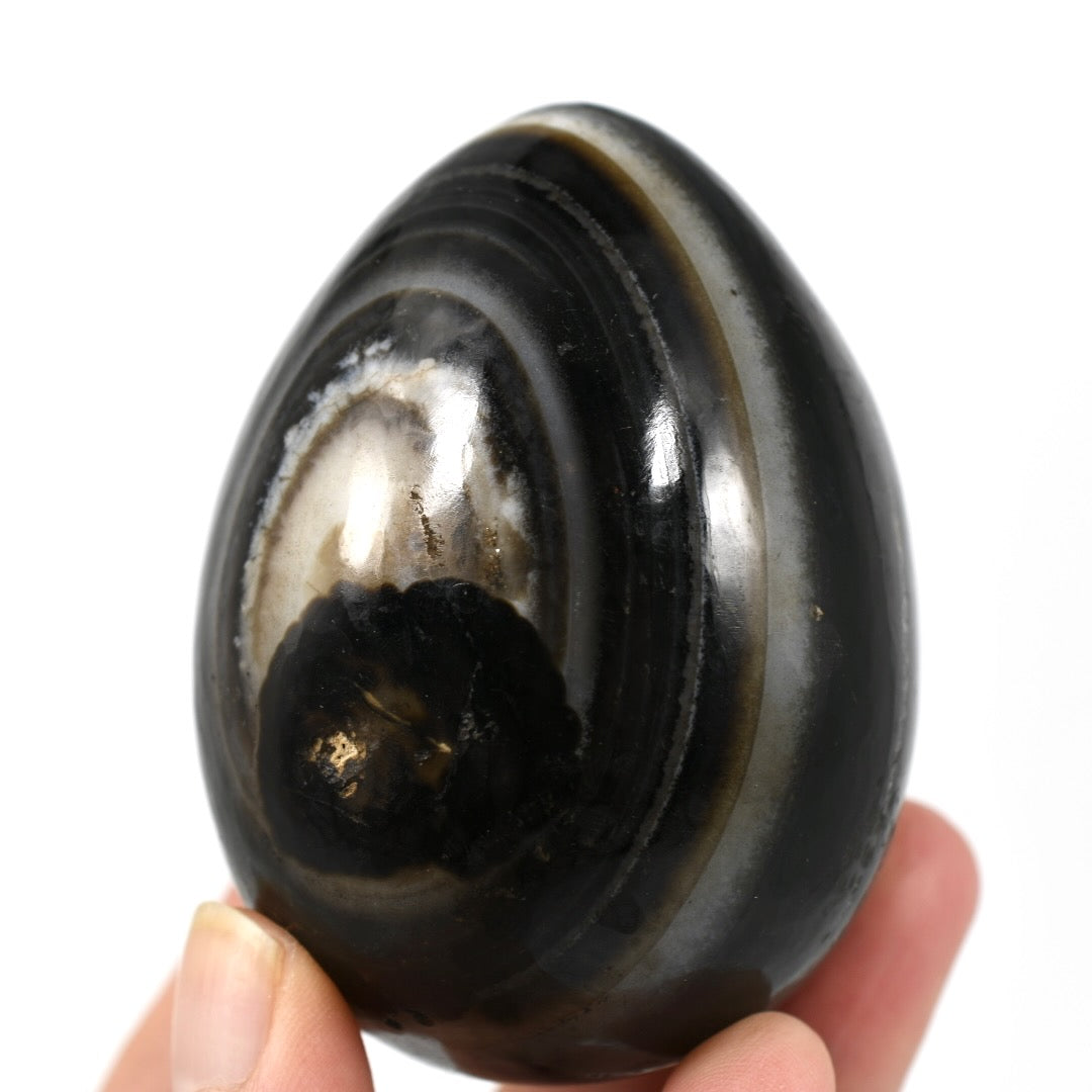 Sulemani Eye of Shiva Banded Sardonyx Crystal Egg