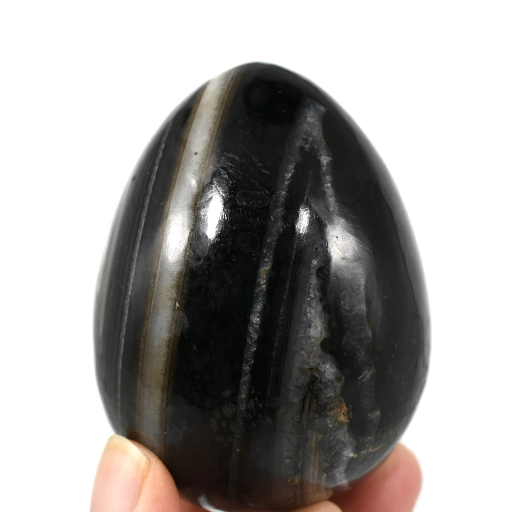 Sulemani Eye of Shiva Banded Sardonyx Crystal Egg