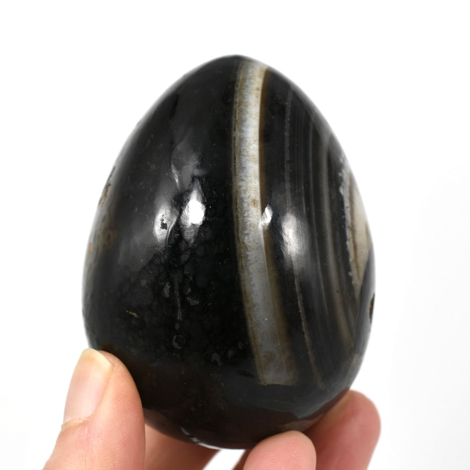 Sulemani Eye of Shiva Banded Sardonyx Crystal Egg