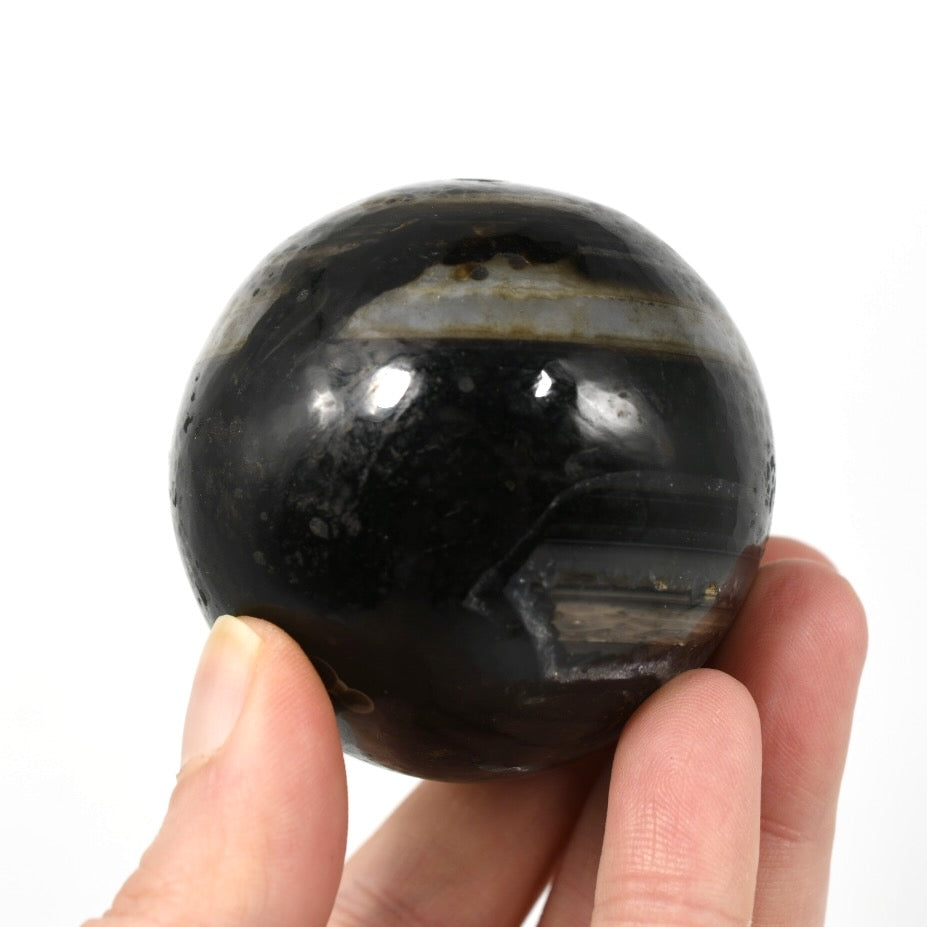 Sulemani Eye of Shiva Banded Sardonyx Crystal Egg