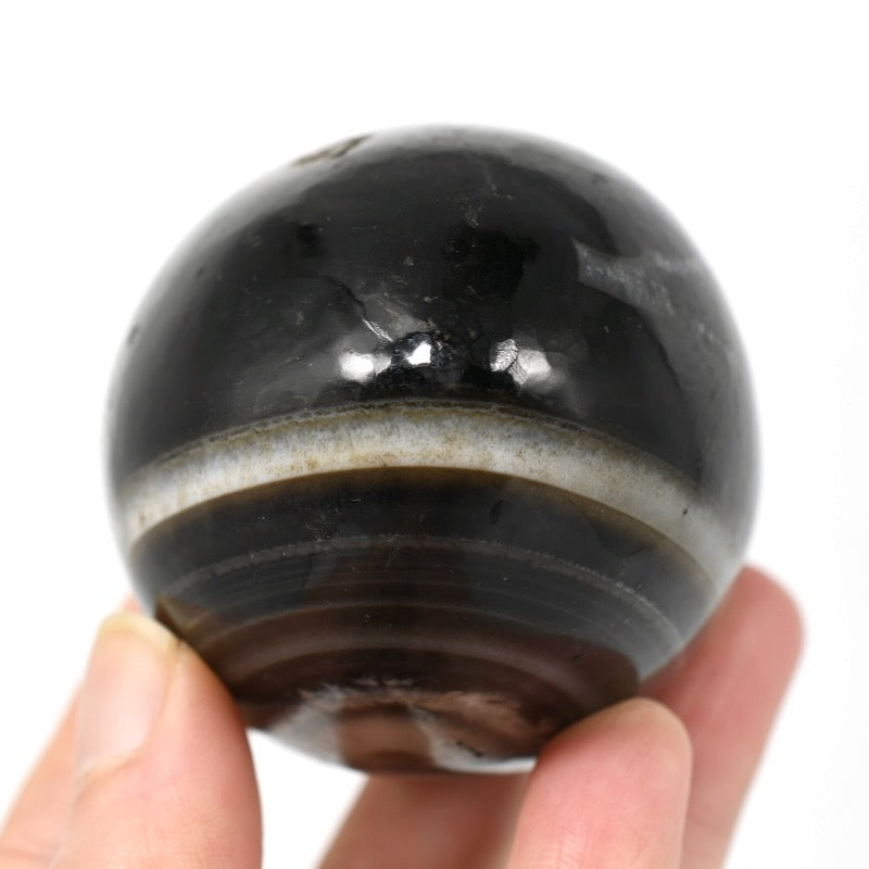 Sulemani Eye of Shiva Banded Sardonyx Crystal Egg