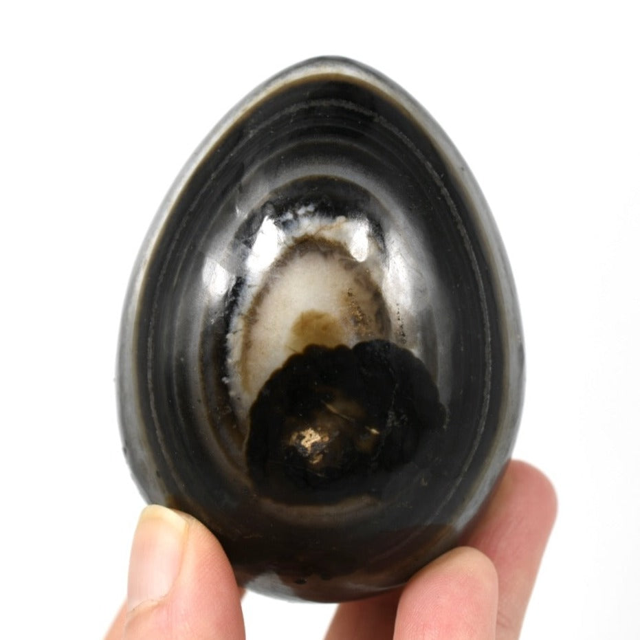 Sulemani Eye of Shiva Banded Sardonyx Crystal Egg