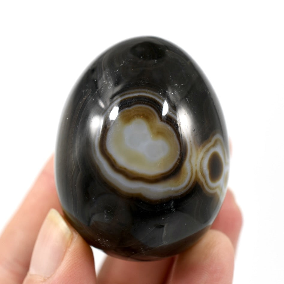 Sulemani Eye of Shiva Banded Sardonyx Crystal Egg