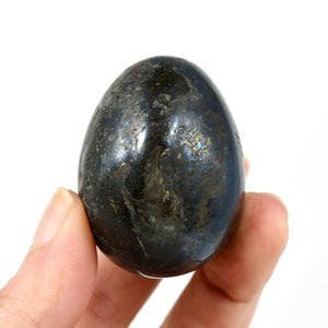 Blue Covellite with Pyrite Crystal Egg