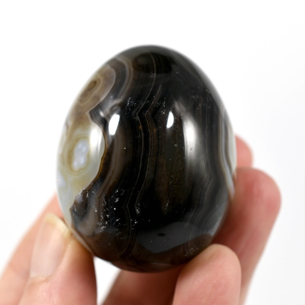 Sulemani Eye of Shiva Banded Sardonyx Crystal Egg
