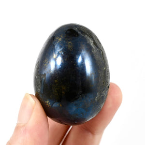 Blue Covellite with Pyrite Crystal Egg