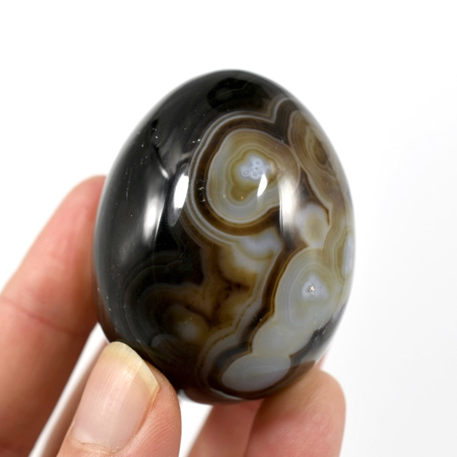 Sulemani Eye of Shiva Banded Sardonyx Crystal Egg