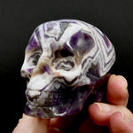 Chevron Dream Amethyst Crystal Skull