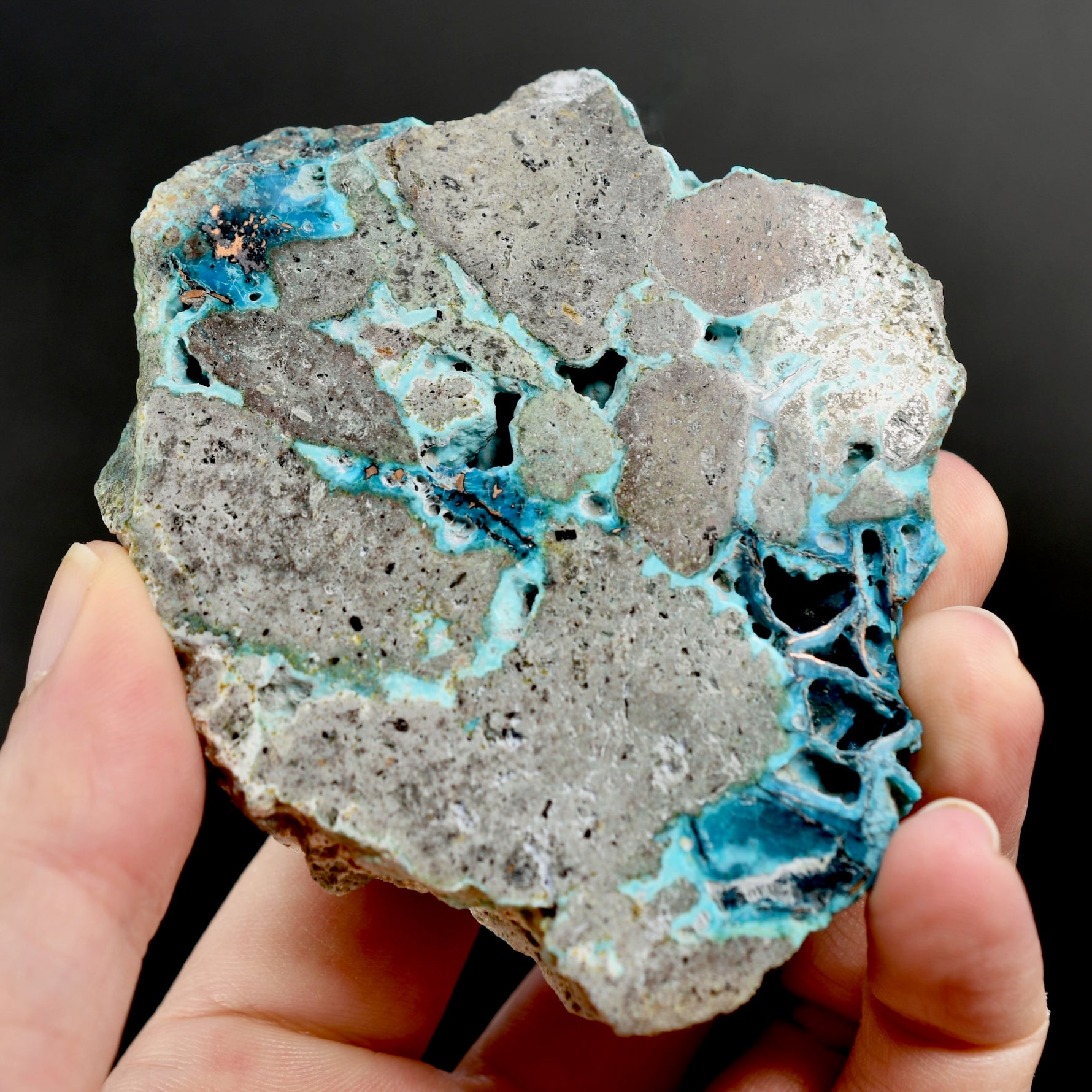 Chrysocolla Copper Crystal Slab