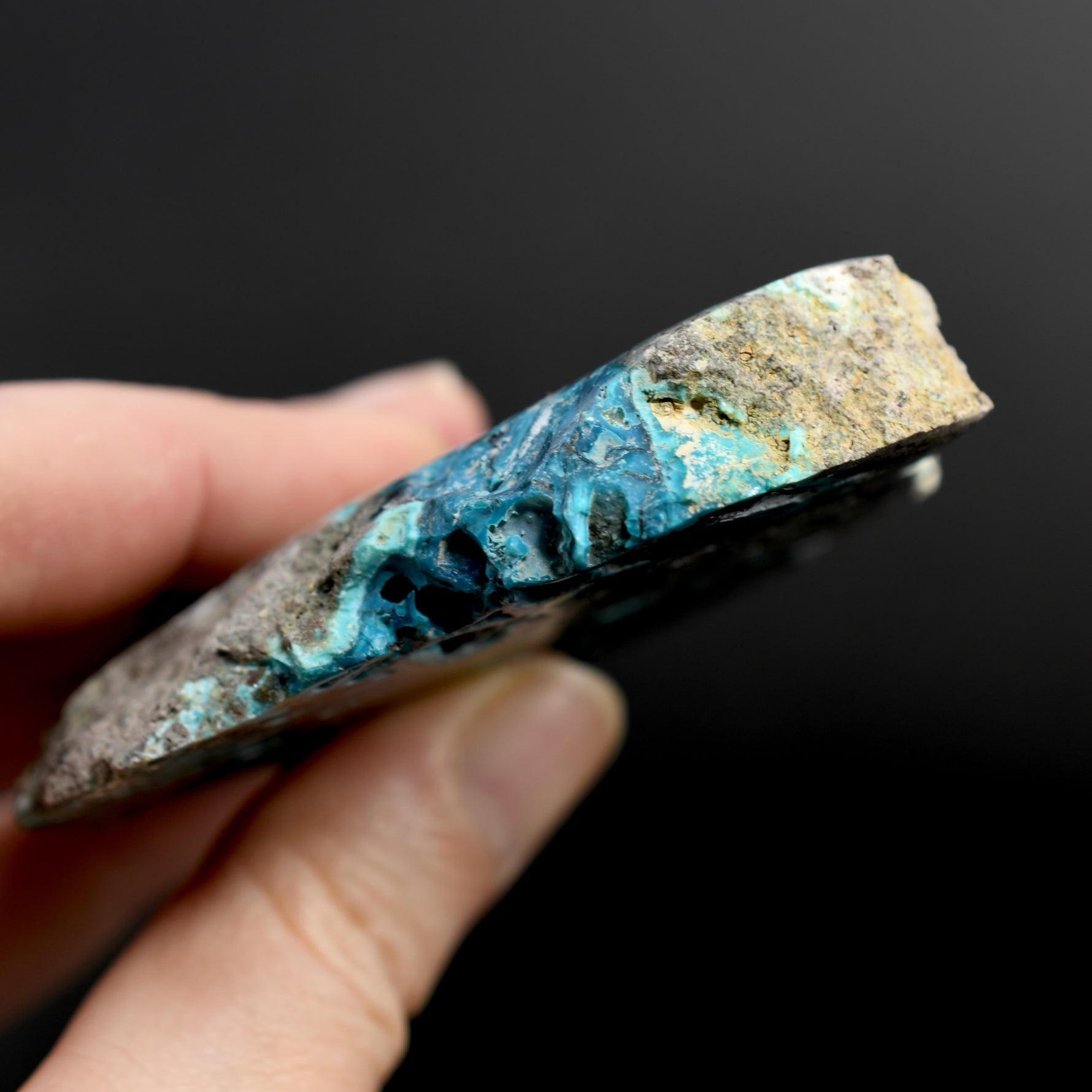 Chrysocolla Copper Crystal Slab