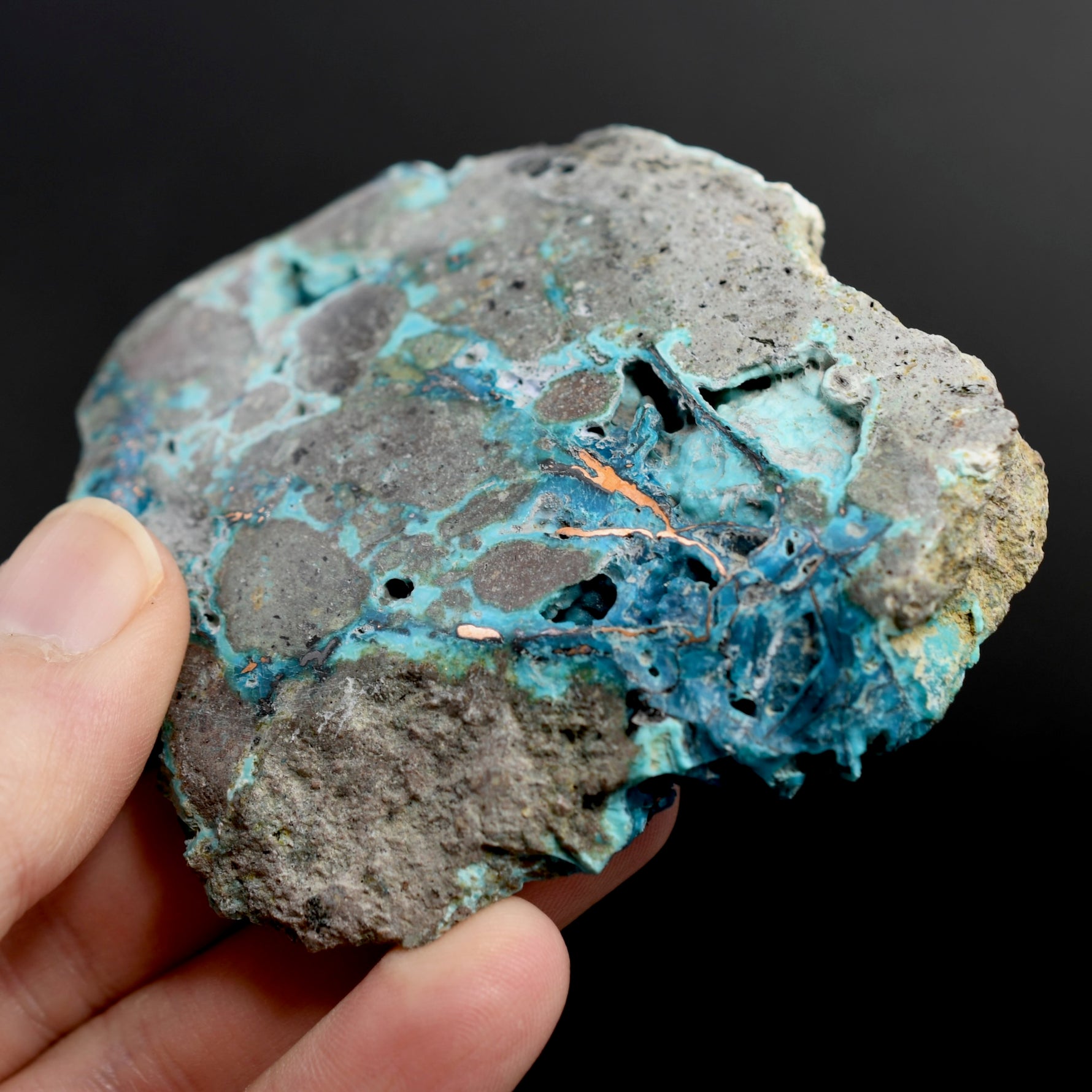 Chrysocolla Copper Crystal Slab